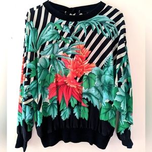 1980s Vintage Long-Sleeved Silk Blouse